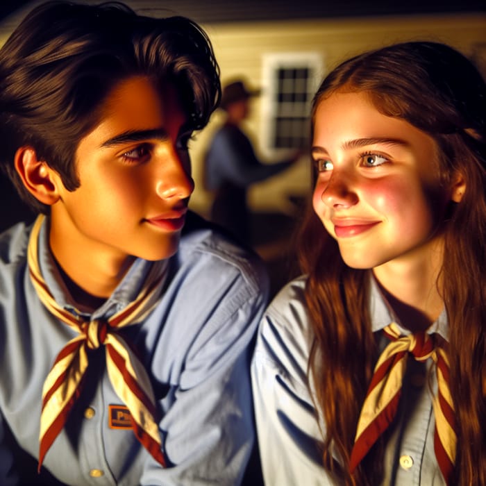 Night Camp Encounter | 10th Grade Hispanic Boy & Brown-haired Caucasian Girl