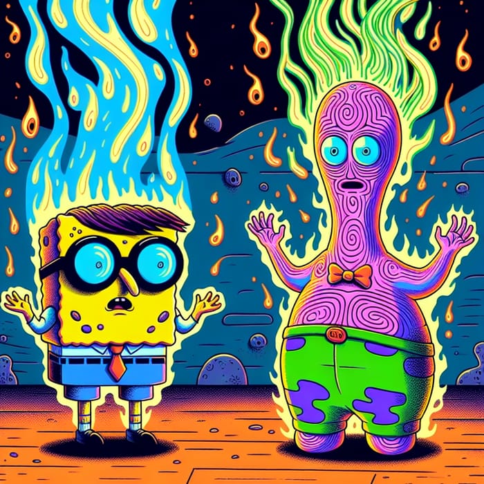 Enchanting SpongeBob Inspired Fire Art