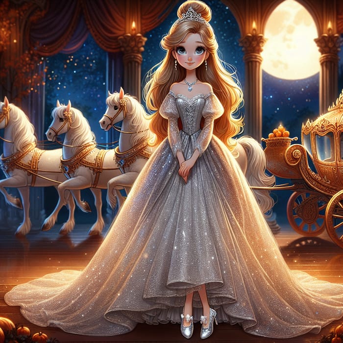 Magical Cinderella in Stunning Silver Gown | Enchanting Beauty