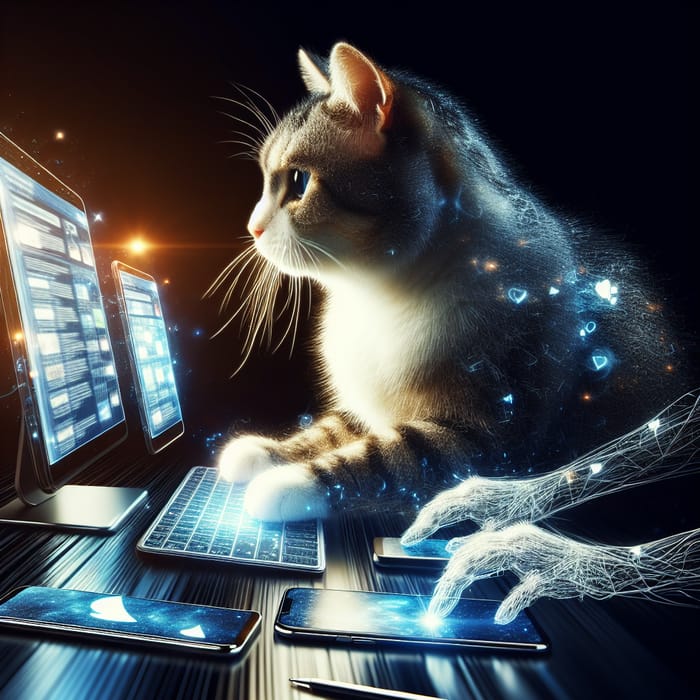 Tech-Savvy Cat: Exploring the Digital World