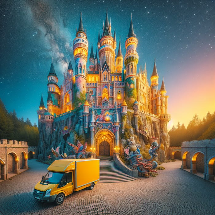 Disneyland Castle Illuminated | Vibrant Colors | Magical View