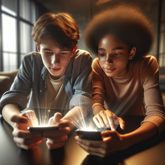 2 Teens Chatting Online: Modern 3D Interaction