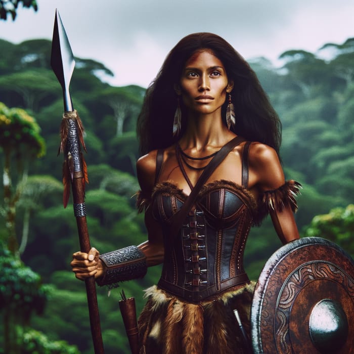Amazonian Warrior with Spear and Shield
