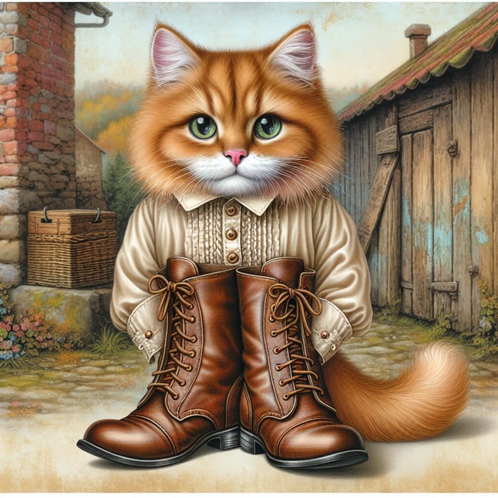 Cat in Boots - Artistic Illustration