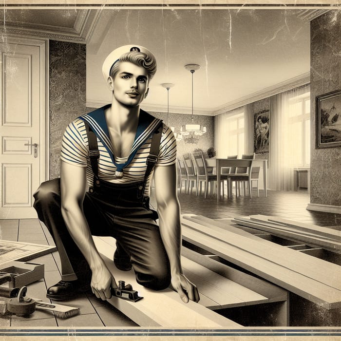 Vintage Russian Sailor Builder | Floor Plinth Installation