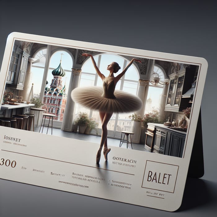 Modern Ballet Ticket Design with Russian Influence