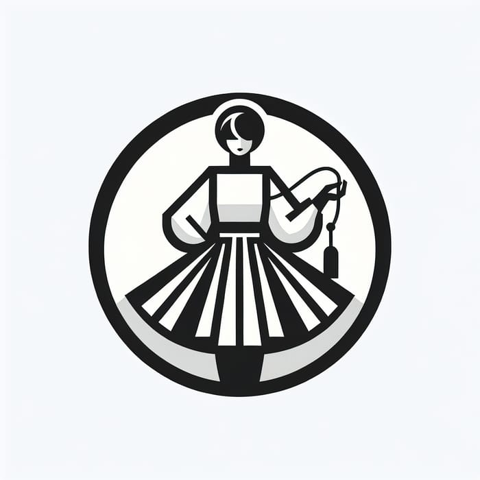 Circular Designer Girl Logo | Russian Constructivism Style