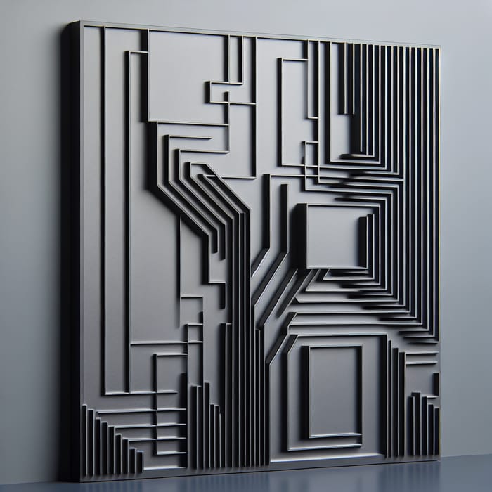 Contemporary 3D Rectangular Panel with Geometric Design