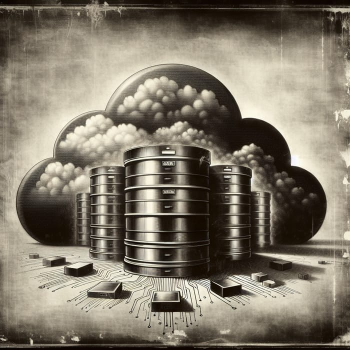 Vintage Data Backup to Cloud Artwork