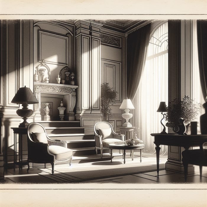 Vintage Black-and-White Interior Designer Website Layout