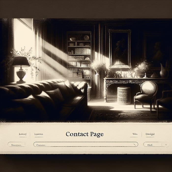 Vintage Black-and-White Poster Interior Designer Contact Page