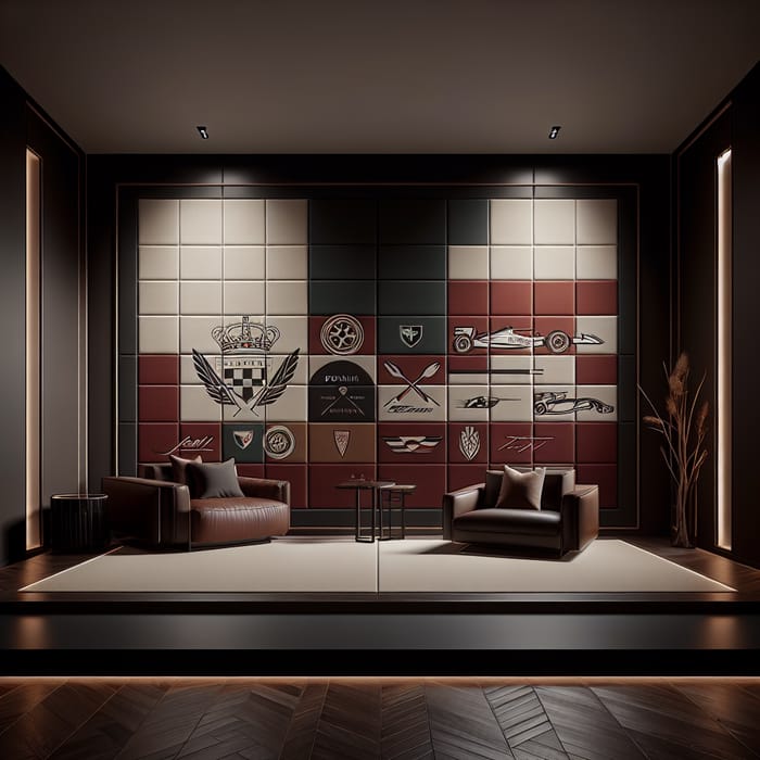 Italian Interior: Dark Brown Parquet and Modern Boiserie Panels