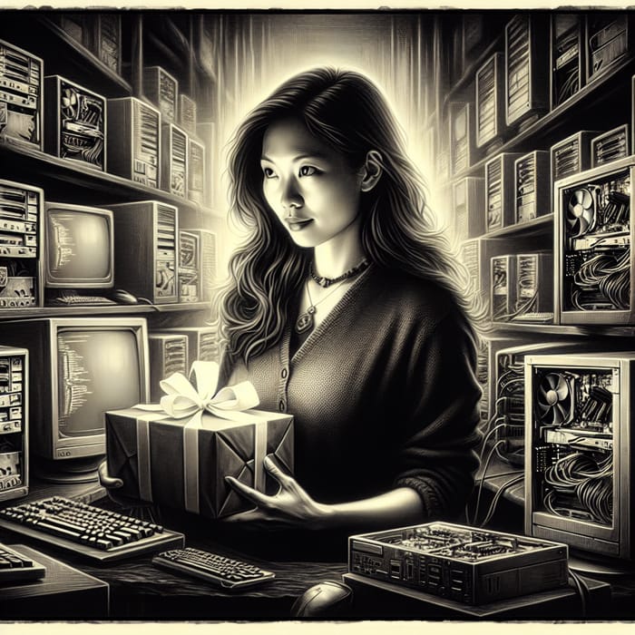 Vintage Web Programmer Poster with Chiaroscuro Lighting Gift Presentation