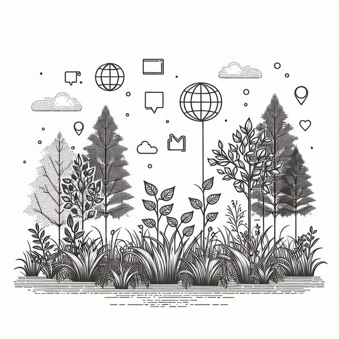 Web Programmer Plant Symbols Line Art Drawing