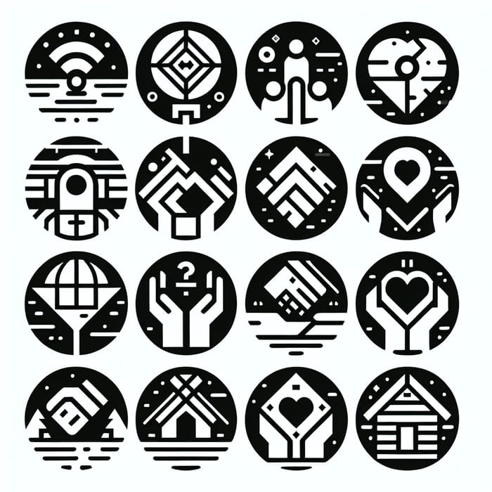 Modern Geometric Icon Designs for Children's Camp Website | Russian Constructivism