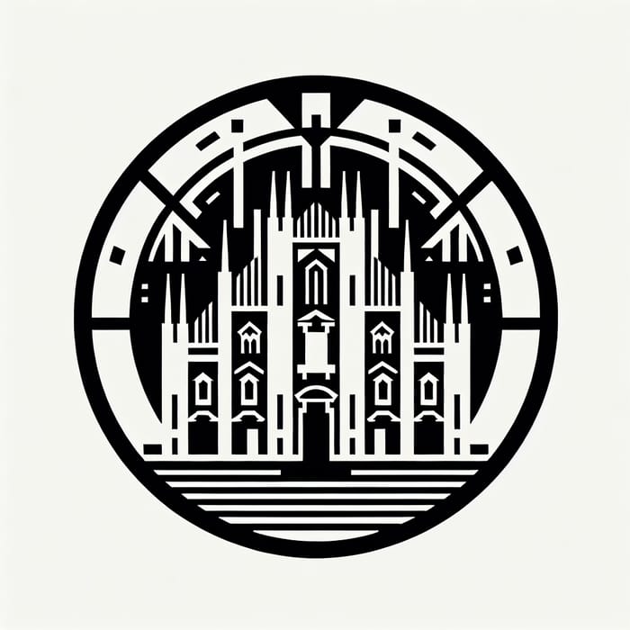 Milan Cathedral Round Logo | Russian Constructivism Design