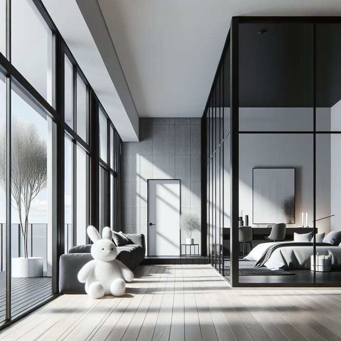Stylish Minimalist Interior in Black & White Design