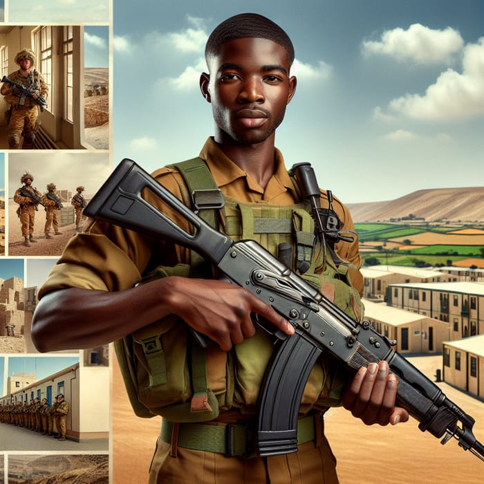 British-Nigerian Soldier in Israel with AK-47