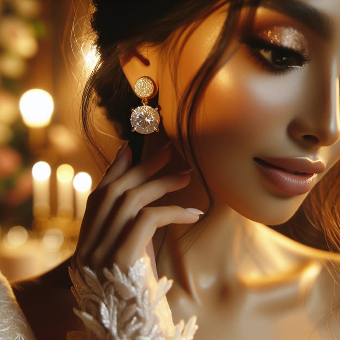 24k Gold Diamond Stud Earrings | Stunning Wedding Jewelry