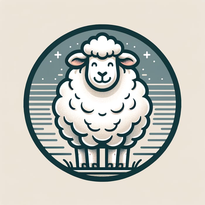 Detailed Cheerful Sheep Logo Design