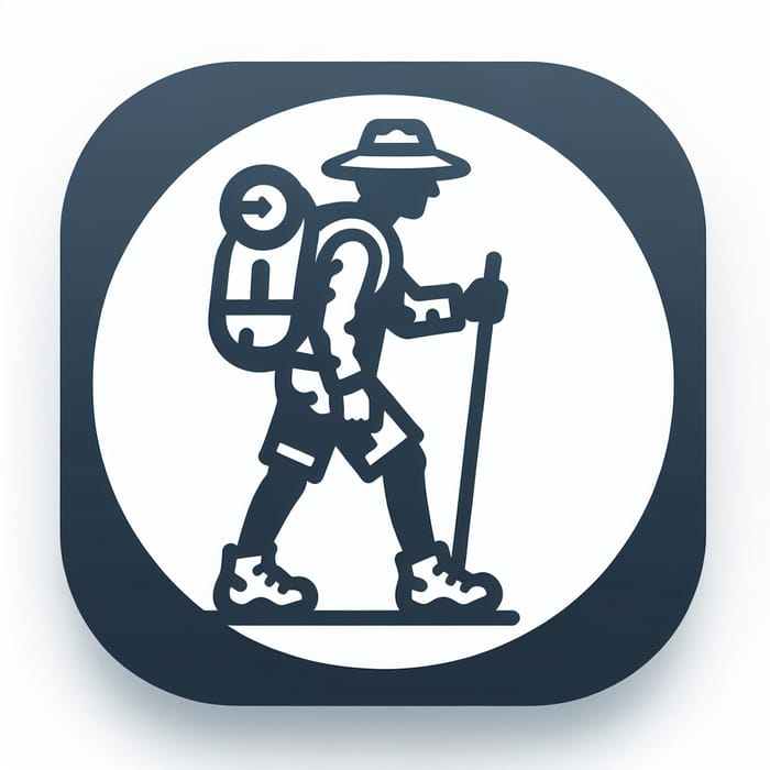 Tourist Walker Icon: Adventure Emblem for Travel Apps