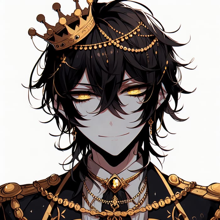 Anime Black Prince with Gold Jewelry | Royal and Twisted Persona