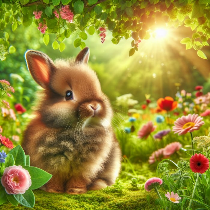 Tranquil Rabbit in Verdant Meadow | Peaceful Nature Scene