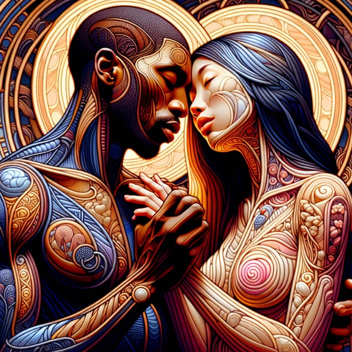 Blissful Love: Intimate Embrace of Diversity