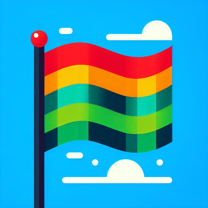 Colorful Flag Design | Red Green Red Stripes