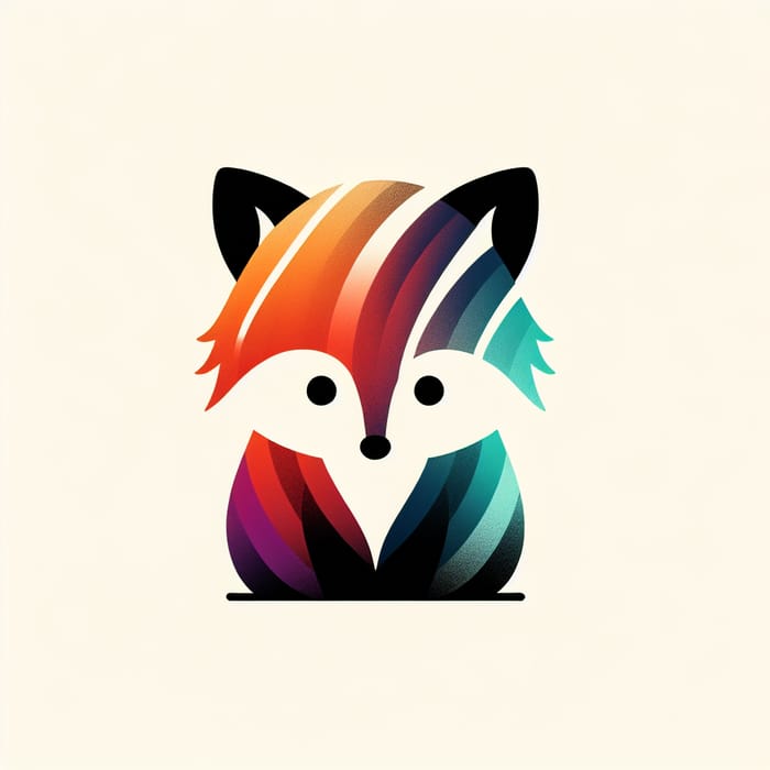 Rainbow Fur Fox: A Minimalist Portrait of Loneliness