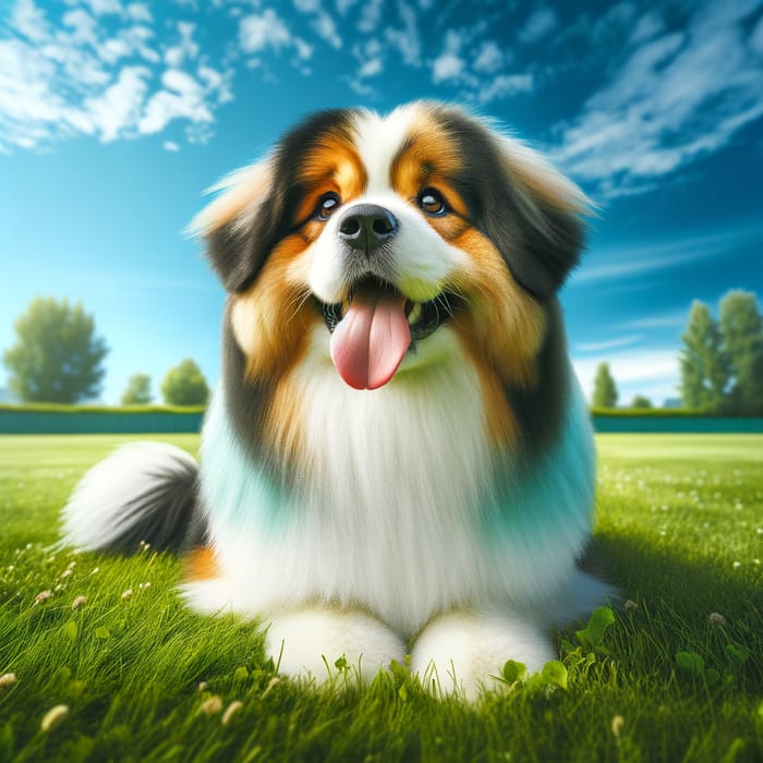 Vibrant Playful Dog on Green Lawn | Fetch-Ready Canine