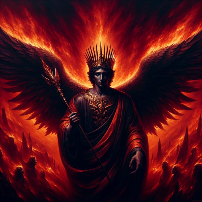 Lucifer - Symbolic Fallen Angel in Fiery Rebellion