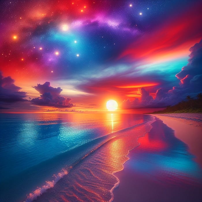 Colorful Sunset Over Azure Waters