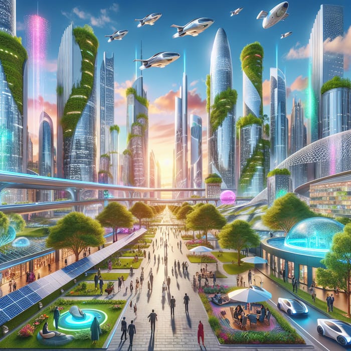 Future World: A Harmonious Blend of Technology and Nature