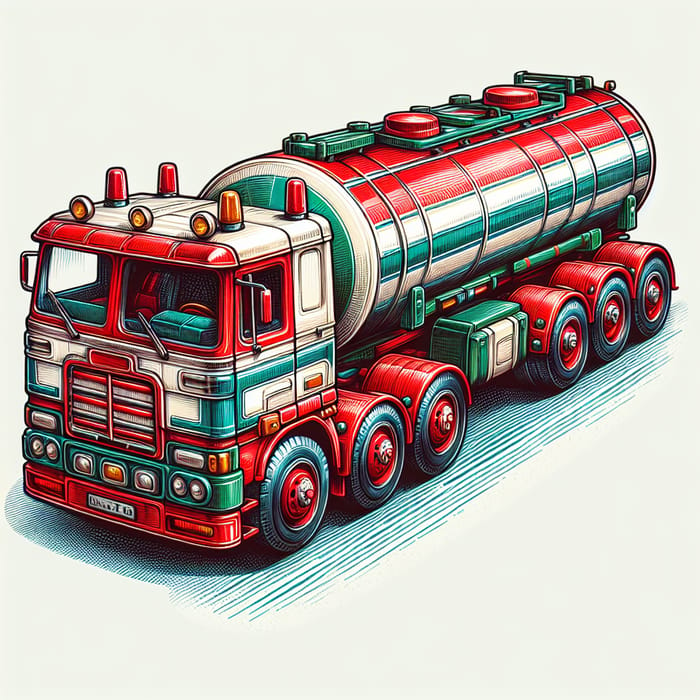 Vibrant Toy Fuel Tanker Truck Illustration