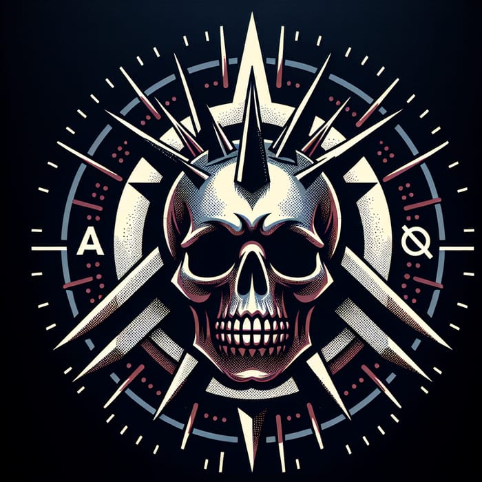 Punk Skull Design with Anarchy Symbol