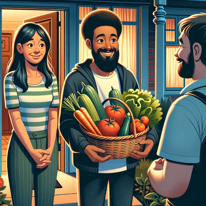 Generous Couple Sharing Fresh Produce | Kind Neighborhood Gesture