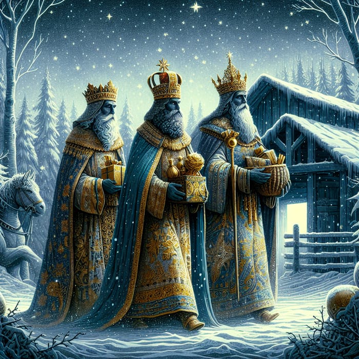 Mystery Kings: Gold, Frankincense, and Myrrh in a Magical Scene