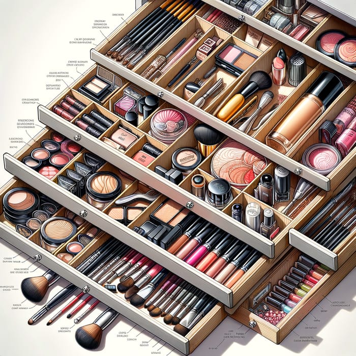 Drawer Dividers and Organizers for Makeup Product Organization