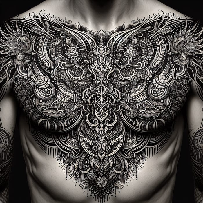 Detailed Chest Ink Tattoo Vector Art Design