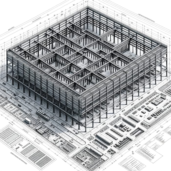 Steel Structure Design: 50m x 100m | 5000 sqm Area for Architecture Project