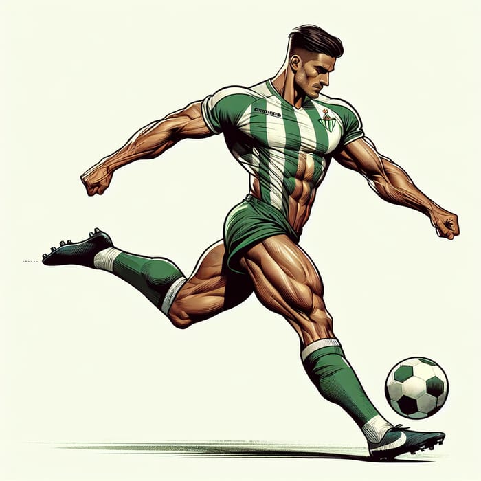 Cristiano Ronaldo Style Soccer Player in Betis Jersey | Action Shot