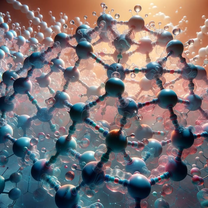Hyperrealistic Image of Hyaluronic Acid Molecule