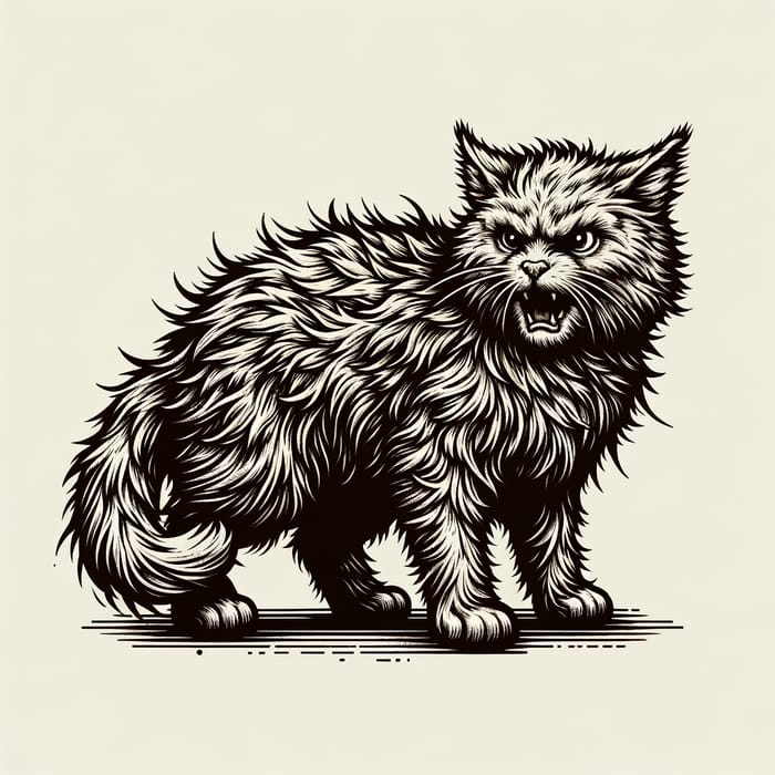 Magnificent Angry Cat Illustration | Art Showcase