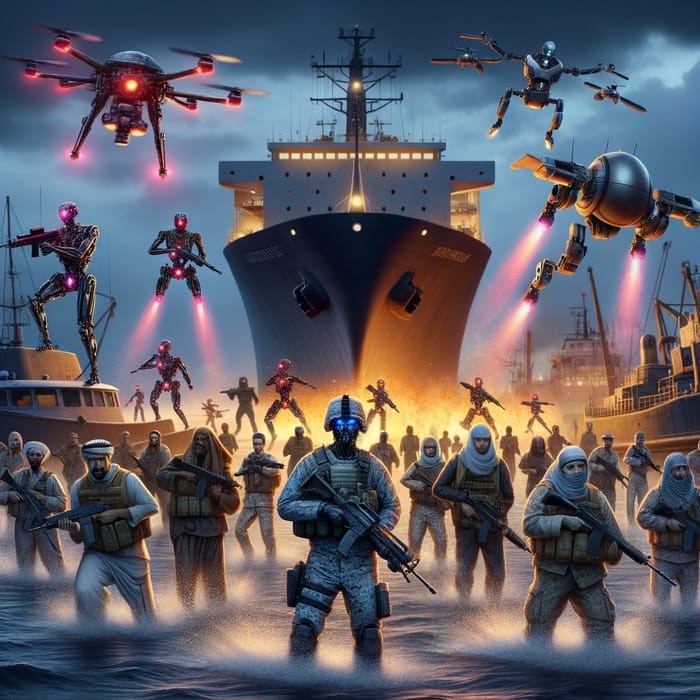 Robots vs Soldiers: Battle at the Port