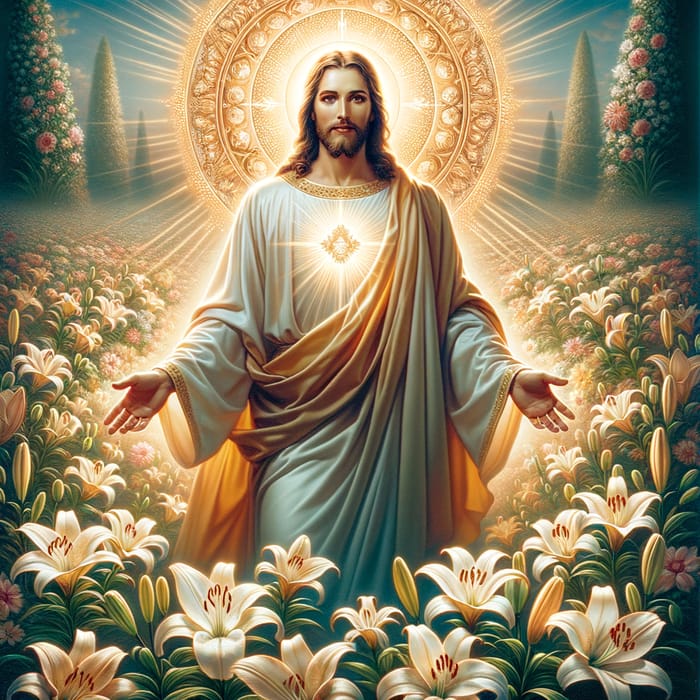 Resurrection of Jesus Among Lily Flowers - Divine Glory