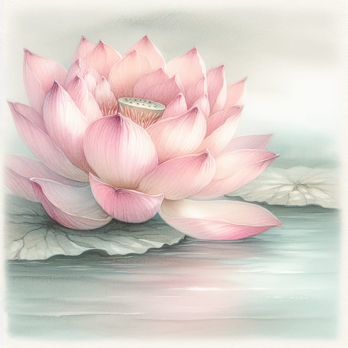 Watercolor Lotus Flower Art - Serenity in Bloom