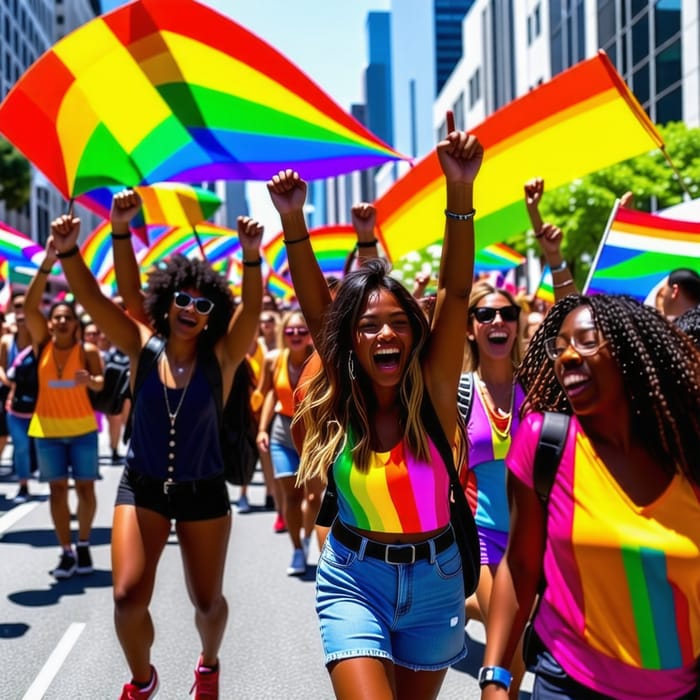 Vibrant LGBTQ+ Pride Parade with Diverse Community | Canon EOS R5