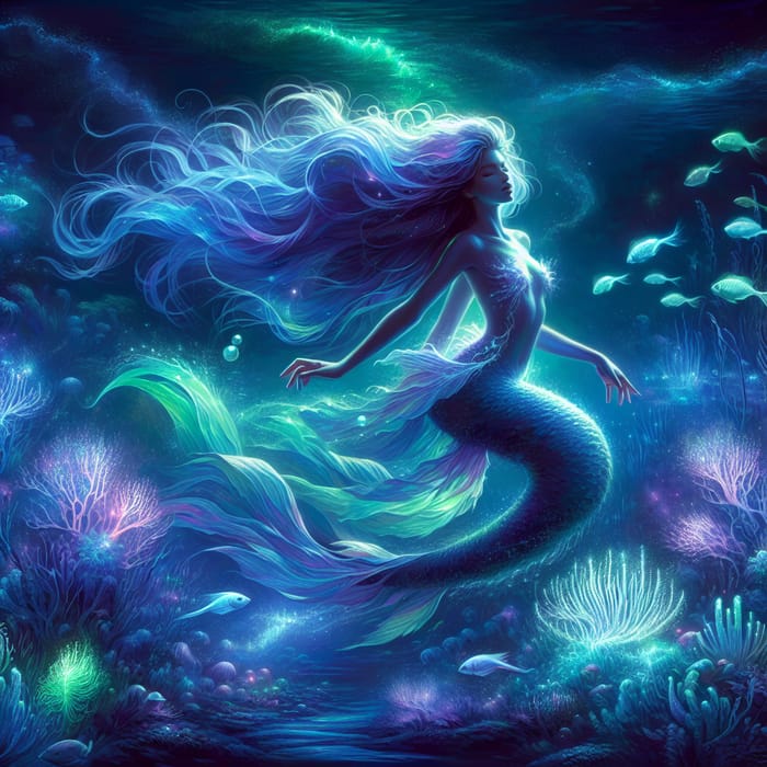 Mystical Mermaid in Enchanting Underwater Fantasy