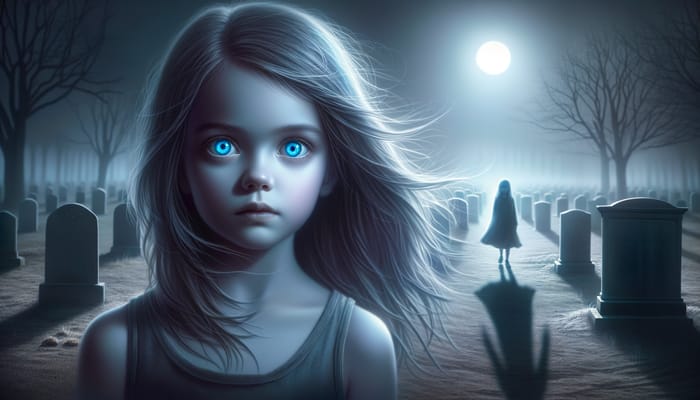 Blue-Eyed Maiden: A Tale of Grief and Hope in Moonlit Cemetery